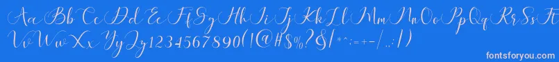 Шрифт Maheria Script – розовые шрифты на синем фоне