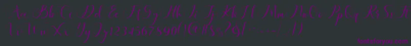 フォントMaheria Script – 黒い背景に紫のフォント