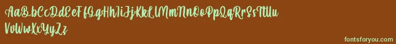 mahira demo Font – Green Fonts on Brown Background
