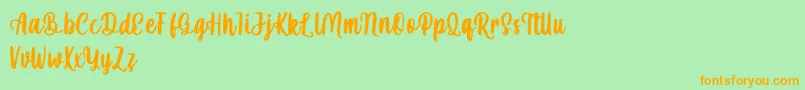 mahira demo Font – Orange Fonts on Green Background