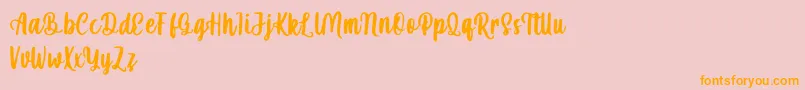 mahira demo Font – Orange Fonts on Pink Background