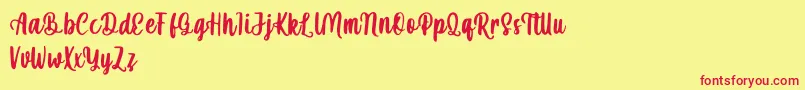 mahira demo Font – Red Fonts on Yellow Background
