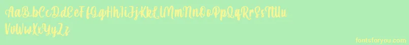mahira demo-Schriftart – Gelbe Schriften auf grünem Hintergrund