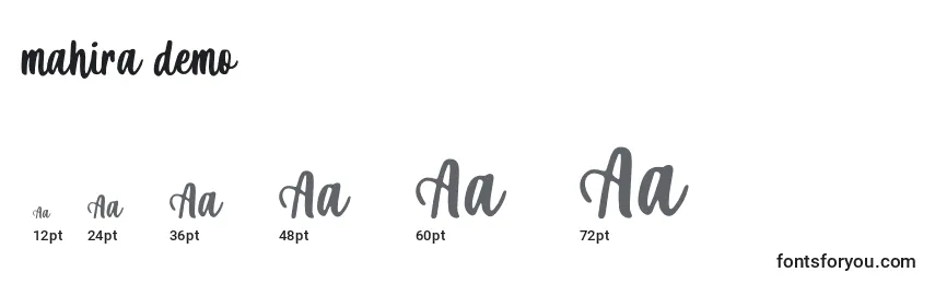 Mahira demo Font Sizes