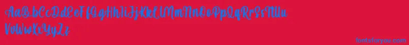 mahira demo Font – Blue Fonts on Red Background