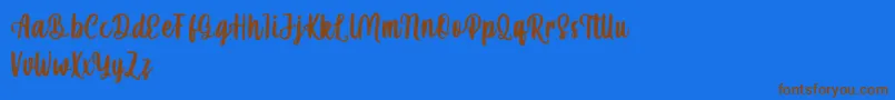 mahira demo Font – Brown Fonts on Blue Background