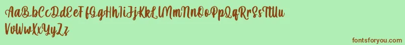 mahira demo Font – Brown Fonts on Green Background