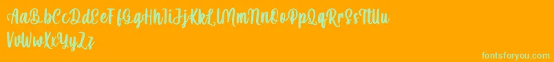 mahira demo Font – Green Fonts on Orange Background