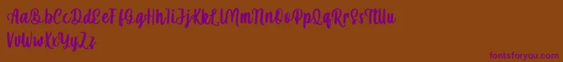 mahira demo Font – Purple Fonts on Brown Background