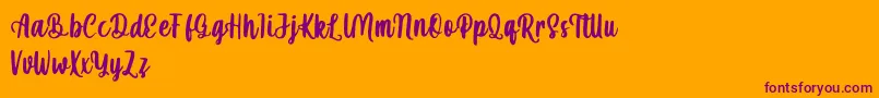 mahira demo Font – Purple Fonts on Orange Background