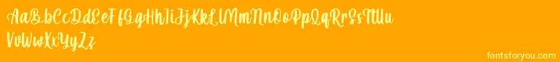 mahira demo Font – Yellow Fonts on Orange Background