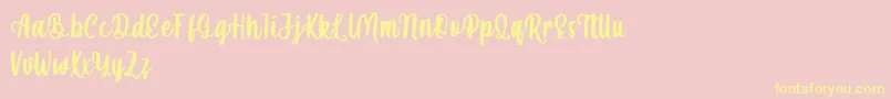 mahira demo Font – Yellow Fonts on Pink Background