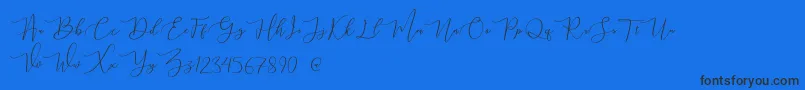 mahligai Demo-Schriftart – Schwarze Schriften auf blauem Hintergrund