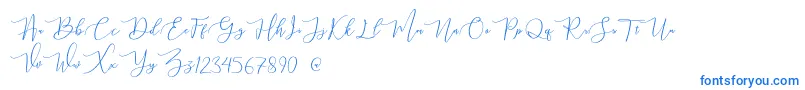 mahligai Demo-Schriftart – Blaue Schriften auf weißem Hintergrund