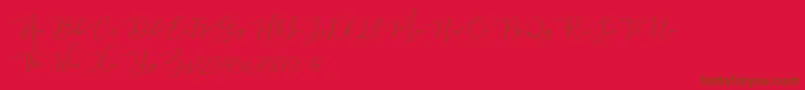 mahligai Demo Font – Brown Fonts on Red Background