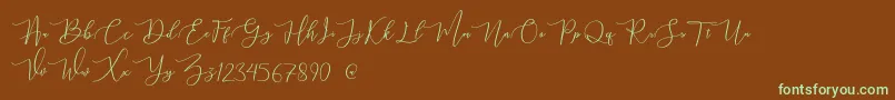 Шрифт mahligai Demo – зелёные шрифты на коричневом фоне