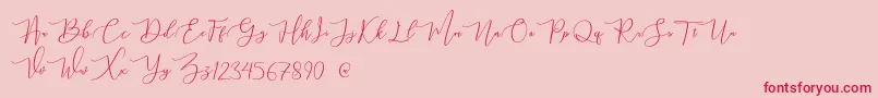 mahligai Demo Font – Red Fonts on Pink Background