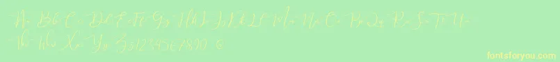 mahligai Demo Font – Yellow Fonts on Green Background