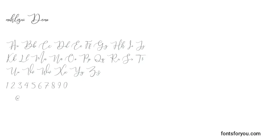 Schriftart Mahligai Demo (133389) – Alphabet, Zahlen, spezielle Symbole