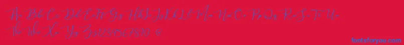 mahligai Demo Font – Blue Fonts on Red Background