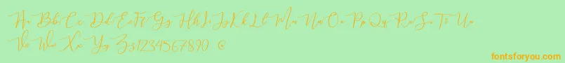mahligai Demo Font – Orange Fonts on Green Background