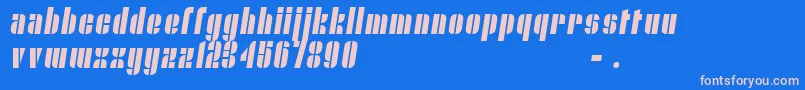 Nyam02-Schriftart – Rosa Schriften auf blauem Hintergrund