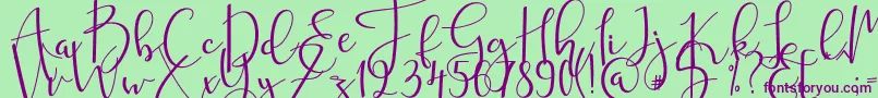 mahligai Font – Purple Fonts on Green Background
