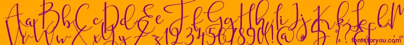 mahligai Font – Purple Fonts on Orange Background