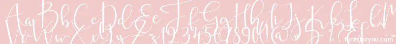 mahligai-Schriftart – Weiße Schriften auf rosa Hintergrund