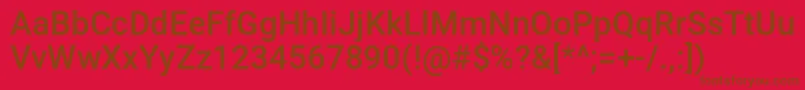 MahrpedigSans-fontti – ruskeat fontit punaisella taustalla