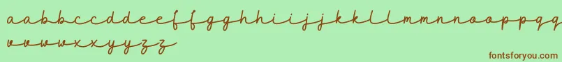 Шрифт maidenhair DEMO – коричневые шрифты на зелёном фоне