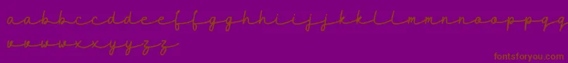 Шрифт maidenhair DEMO – коричневые шрифты на фиолетовом фоне