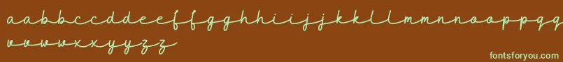 Шрифт maidenhair DEMO – зелёные шрифты на коричневом фоне