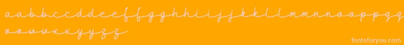 maidenhair DEMO-Schriftart – Rosa Schriften auf orangefarbenem Hintergrund