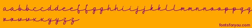 maidenhair DEMO-Schriftart – Violette Schriften auf orangefarbenem Hintergrund