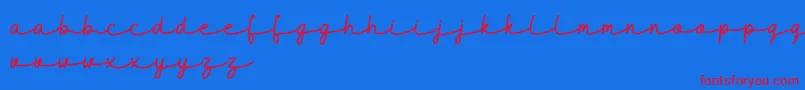 Czcionka maidenhair DEMO – czerwone czcionki na niebieskim tle