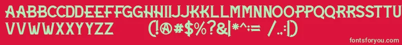 Maigreds Font – Green Fonts on Red Background