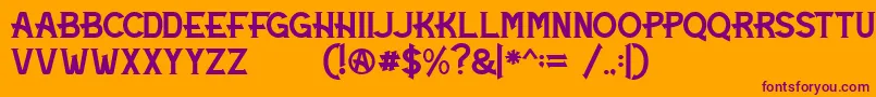Maigreds Font – Purple Fonts on Orange Background