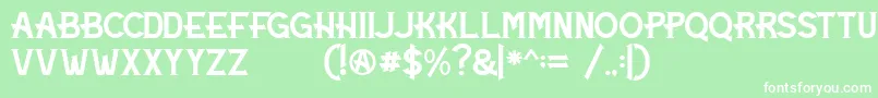 Maigreds Font – White Fonts on Green Background
