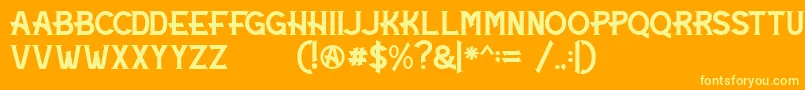 Maigreds Font – Yellow Fonts on Orange Background