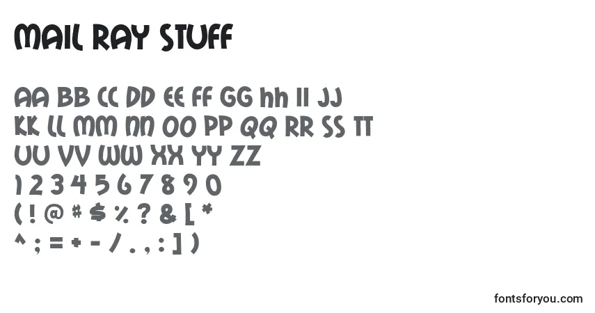 Czcionka Mail ray stuff – alfabet, cyfry, specjalne znaki