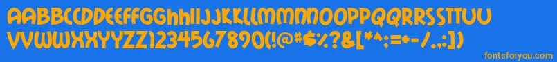 mail ray stuff Font – Orange Fonts on Blue Background