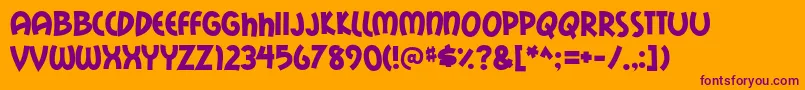 mail ray stuff Font – Purple Fonts on Orange Background
