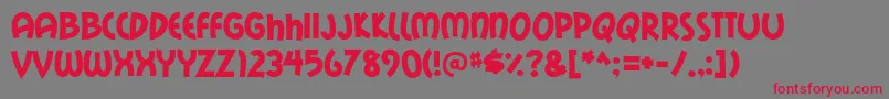 mail ray stuff-Schriftart – Rote Schriften auf grauem Hintergrund