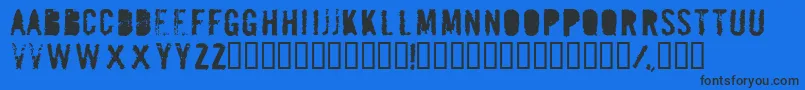 MAILBOMB-Schriftart – Schwarze Schriften auf blauem Hintergrund