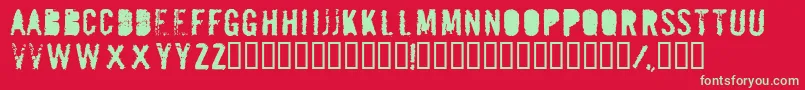 MAILBOMB Font – Green Fonts on Red Background