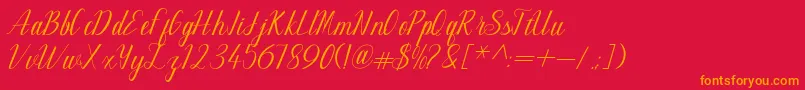 Maillane Font – Orange Fonts on Red Background