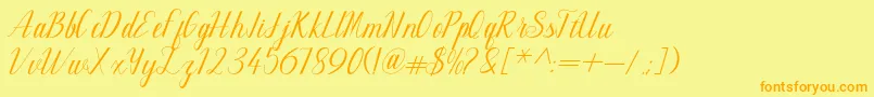 Maillane Font – Orange Fonts on Yellow Background