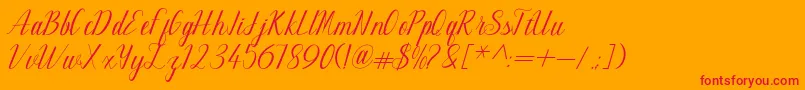 Maillane Font – Red Fonts on Orange Background