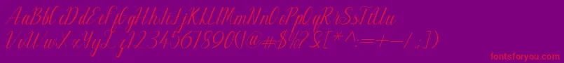 Maillane Font – Red Fonts on Purple Background